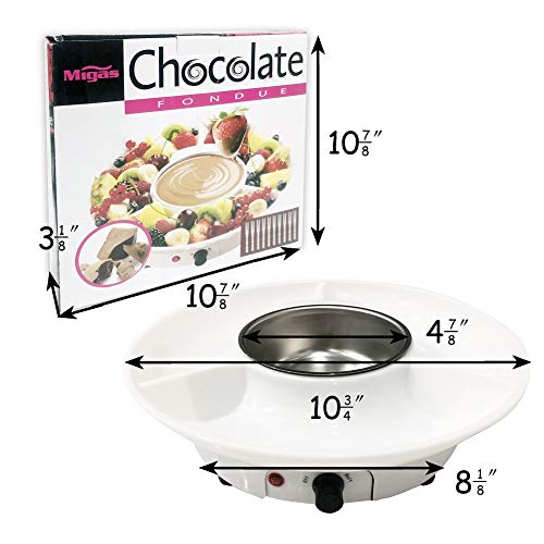 Chocolate Fondue Maker - 110V Electric Chocolate Melting Fondue Pot Set with 4 Steel Forks, Stainless Steel Bowl, Serving Tray, Upgraded Heating Material for Melting