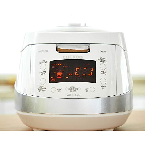 CUCKOO CRP-HS0657FW | 6-Cup (Uncooked) Induction Heating Pressure Rice Cooker | 11 Menu Options, Stainless Steel Inner Pot, Made in Korea | White