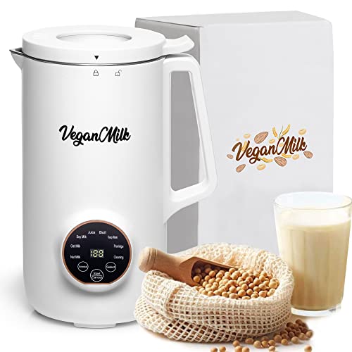 Soy Milk Maker Machine - 8 in 1 Vegan Nut Milk Maker - Nut Milk Machine Works As: Almond Milk Maker, Oat Milk Maker, Soymilk Machine, & Soup Maker Machine. Make Creamy Smoothies- Recipe Book Included