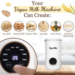 Soy Milk Maker Machine - 8 in 1 Vegan Nut Milk Maker - Nut Milk Machine Works As: Almond Milk Maker, Oat Milk Maker, Soymilk Machine, & Soup Maker Machine. Make Creamy Smoothies- Recipe Book Included