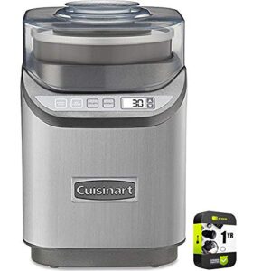 cuisinart ice-70 electronic ice cream maker brushed chrome bundle with 1 yr cps enhanced protection pack