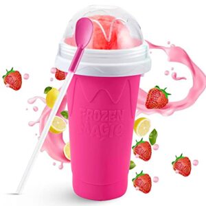 slushy cup, smoothies cup, slushie cup, homemade milk shake maker frozen magic diy (pink)