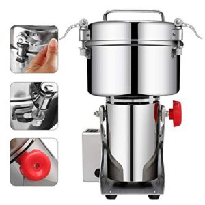 BI-DTOOL 1000g Electric Grain Mill Grinder 304 Stainless Steel Pulverizer Grinding Machine Commercial Corn Mill for Kitchen Herb Spice Coffee with LCD Digital Display