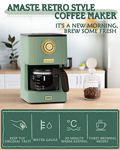 Amaste Retro Coffee Maker & Toaster Set- Matcha Green