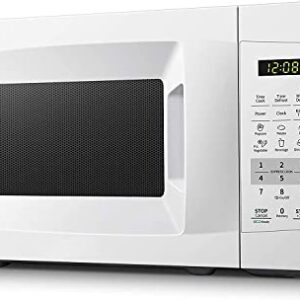 Countertop Microwave Oven with Sound On/Off, ECO Mode and Easy One-Touch Buttons, 0.7 Cu Ft/700W, Pearl White