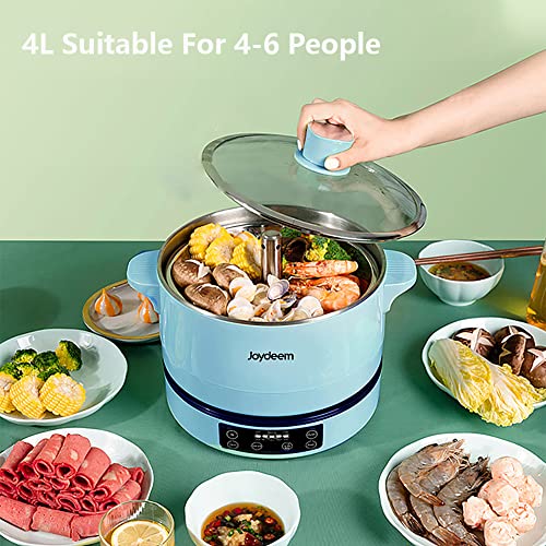 Joydeem Smart Lifting Electric Hot Pot, Steamer and Low Sugar Rice Cooker, Shabu Shabu Hot Pot, Food Grade Stainless Steel, 1500W, 4L