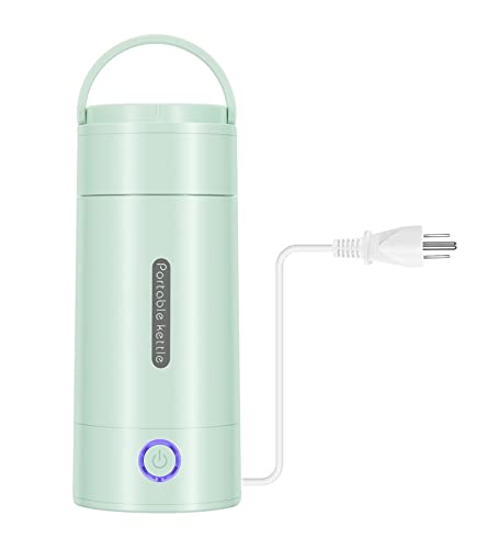 Small Portable Electric Kettle - 300ml Travel Mini Electric Tea Kettle - Portable Water Boiler(Green)