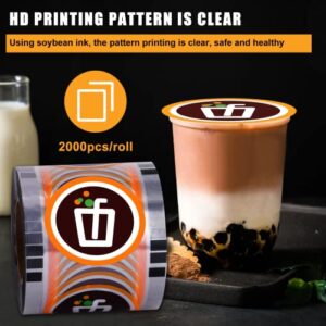 JIAWANSHUN Cup Sealer Film Tea Cup Sealing Film for PP Cups 90-105mm (3.55"- 4") 2000PCS