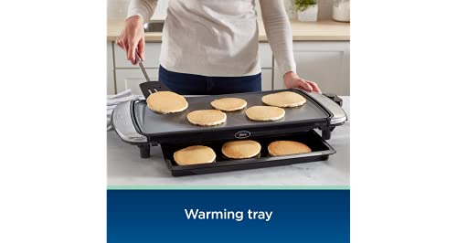 Oster DiamondForce 10 x 20" Nonstick Coating Infused with Diamonds Electric Griddle with Warming Tray