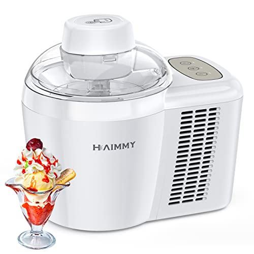 Ice Cream Maker Machine, Haimmy 700ml Automatic Electric Gelato Machine with 2 Modes, No Pre-Freezing Required, Keep Cool 4 Hours, Homemade Soft Serve Ice Cream Frozen Yogurt Sorbet Dessert Maker