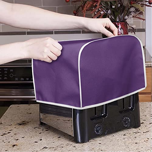 Coldinair Purple Toaster Cover 2 Slice Wide Slot Decorative,Small Kitchen Appliance Bread Maker Dust and Fingerprint Protection