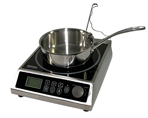 Max Burton 6515 Digital ProChef-1800 Induction Cooktop, Digital Controls, 10 Adjustable Watt and 15 Temperature Settings, Timer, Program Lock, Programmable Cooking, 1800W, 120V