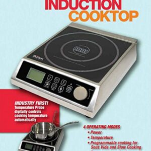 Max Burton 6515 Digital ProChef-1800 Induction Cooktop, Digital Controls, 10 Adjustable Watt and 15 Temperature Settings, Timer, Program Lock, Programmable Cooking, 1800W, 120V