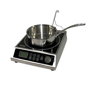 Max Burton 6515 Digital ProChef-1800 Induction Cooktop, Digital Controls, 10 Adjustable Watt and 15 Temperature Settings, Timer, Program Lock, Programmable Cooking, 1800W, 120V