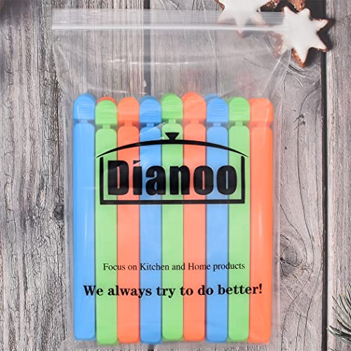 Dianoo 18 PCS Food Sealing Clips For Bags, 15.5cm Fresh Keeping Clamp Sealer Clips For Home, Plastic Sealing Clips For Snacks, Fruits, Chip, Breads, Random Color