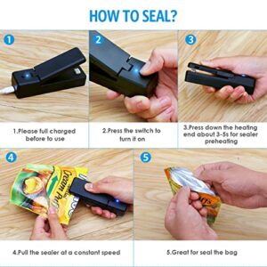 Ankilo Mini Bag Sealer 2 Pack, 2 in 1 Rechargeable Heat Bag Sealer, Portable Heat Sealer and Cutter for Plastic Bags Snacks, Outdoor Picnic Campaign, Food Storage