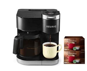keurig k-duo coffee maker, single serve and 12-cup carafe drip coffee brewer, compatible with k-cup pods and ground coffee, black