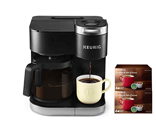 Keurig K-Duo Coffee Maker, Single Serve and 12-Cup Carafe Drip Coffee Brewer, Compatible with K-Cup Pods and Ground Coffee, Black