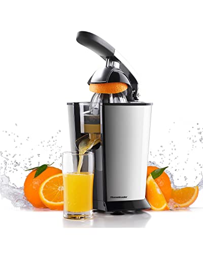 Homeleader Electric Citrus Juicer - Powerful Electric Orange Juicer, Lemon Squeezer with Two Cones, Powerful Motor for Grapefruits, Orange and Lemon, Black