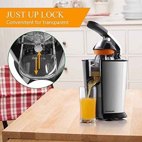 Homeleader Electric Citrus Juicer - Powerful Electric Orange Juicer, Lemon Squeezer with Two Cones, Powerful Motor for Grapefruits, Orange and Lemon, Black