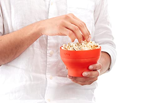 Lékué Mini Microwave Popcorn Maker, 5 x 3.5in, Red