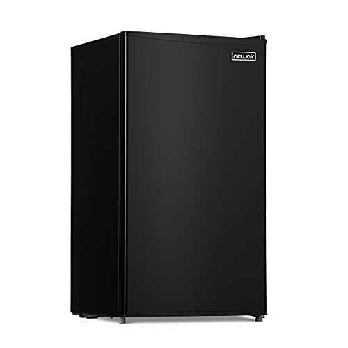 NewAir 3.3 Cu.Ft Black Mini Fridge | Adjustable Shelves and Reversible Door | Small Refrigerator,Dorm Refrigerators,Compact Refrigerator, Energy Efficient