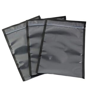 black and clear food sealer freezer bags for storing fish, vegetables, meat, grains, fruit, nuts, and cereal, great choice for sous vide cooking (8″ x 12″)
