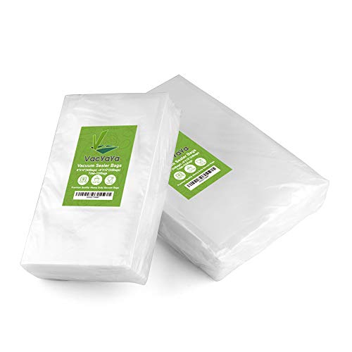 VacYaYa 100 Count Vacuum Sealer Bags 50 Each Size Pint 6" x 10" and Quart 8" x 12" for Food ,Seal a Meal Vac Sealers, Sous Vide Cooking Vaccume Safe, Heavy Duty Pre-Cut Storage Bag