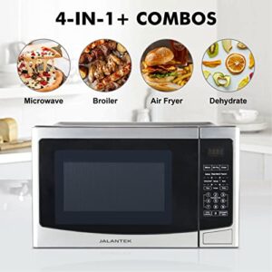 JALANTEK 4-in-1 Microwave Oven with Healthy Air Fry, Toaster Oven, Dehydrator, 1.2 Cu.ft/30L with Easy Clean Interior, Stainless steel