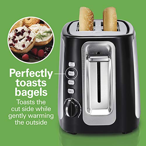 Hamilton Beach 22820 Toaster with Bagel and Defrost Settings, Boost, Auto-Shutoff and Cancel Button Wide Slot, 2 Slice, Sure Toast