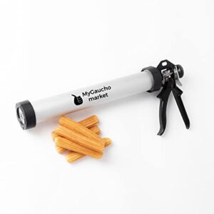 Churro Maker Kit Gun. Holds 1.5 lb of Dough + Churro Filling Piping Bag with large Needle. Includes 5 Nozzles for Churros, Gnocchi and Cookies. Fresh Churros Party. (1.5 lb Stainless Steel Barrel)