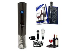 biyadi electric wine opener set – rechargeable wine bottle opener – automatic electric corkscrew opener for wine with foil cutter, wine pourer, vacuum stopper, and usb charger – wine lover gift set