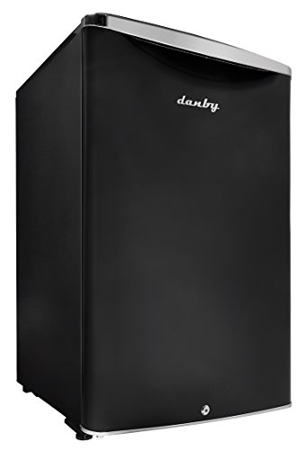 Danby DAR044A6MDB-6 4.4 Cu.Ft. Mini Fridge, Compact Refrigerator for Bedroom, Living Room, Bar, Dorm, Kitchen, Office, E-Star Rated with Door Lock, Black