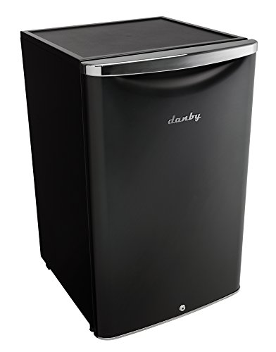 Danby DAR044A6MDB-6 4.4 Cu.Ft. Mini Fridge, Compact Refrigerator for Bedroom, Living Room, Bar, Dorm, Kitchen, Office, E-Star Rated with Door Lock, Black