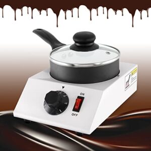 wichemi chocolate melting pot chocolate tempering machine commercial electric chocolate melter fondue pot for chocolate, butter, cheese, cream, candy, milk, coffee, desserts (single pot)