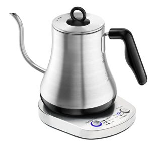 homtone gooseneck electric kettle, coffee pour over kettle, temp control tea kettle, stainless steel kettle with 6 variable presets, auto shutoff, 0.8l