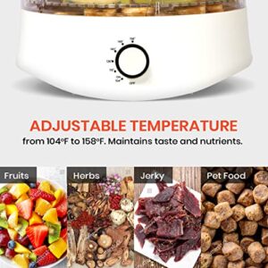 Last Gen™ Food Dehydrator - Easy Setup, Adjustable Timer With 280W, 5-Trays | Keep Warm Function | Dryer For Herb, Meat, Jerky And Fruits