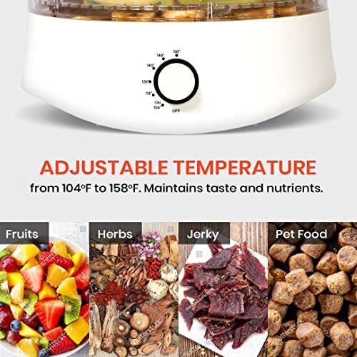 Last Gen™ Food Dehydrator - Easy Setup, Adjustable Timer With 280W, 5-Trays | Keep Warm Function | Dryer For Herb, Meat, Jerky And Fruits