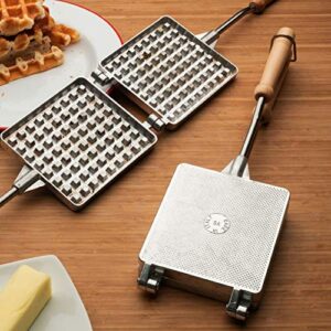 Kings County Tools Stovetop Handheld Waffle Maker | Great for Camping & Kitchen | 5” Long Beechwood Grip | Makes A Perfect Breakfast Treat | Food Grade Safe | Sturdy and Durable