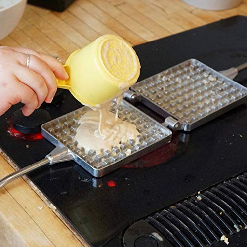 Kings County Tools Stovetop Handheld Waffle Maker | Great for Camping & Kitchen | 5” Long Beechwood Grip | Makes A Perfect Breakfast Treat | Food Grade Safe | Sturdy and Durable