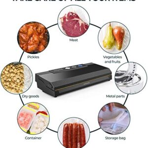 KOIOS Vacuum Sealer Machine, 85Kpa Automatic Food Sealer for w/Starter Kit, Dry&Moist Modes, With Up To 40 Consecutive Seals, Compact Design (Black)