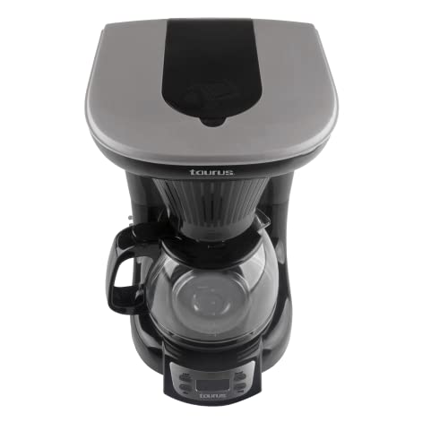 Taurus| Velvet Digital| Programmable Digital Coffee Maker for 24 Hours with Permanent Filter| (700 Watts)| Glass|Black