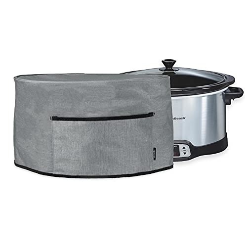 Crutello Crock Pot Cover Compatible with Hamilton Beach 6, 7 or 8 Quart Slow Cooker - Small Appliance Dust Cover Measuring 18.57" x 8.5" x 11.75"