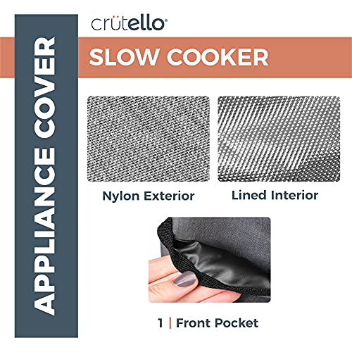 Crutello Crock Pot Cover Compatible with Hamilton Beach 6, 7 or 8 Quart Slow Cooker - Small Appliance Dust Cover Measuring 18.57" x 8.5" x 11.75"