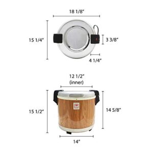 Thunder Group SEJ21000 Wood Grain 50-Cup (Uncooked) 100-Cup (Cooked) Rice Warmer