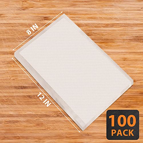 100 Quart Vacuum Sealer Bags, Pre-cut Food Vacuum Seal Bags, Heavy Duty BPA Free Seal a Meal Bags Commercial Grade Food Sealer Bags for Vac Storage Sous Vide Meal Prep