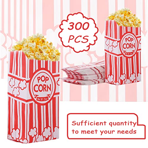 300 Pieces 1 oz Popcorn Paper Bags Small Pop Corner Bags Individual Servings for Popcorn Machine Party Disposable Pop Corn Storage Bag