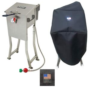 enterprises 700-725 pvc coated polyester cover full custom protection made for 2.5 gallon deep fryer protection from the elements made in the usa compatible with bayou classic deep fryer