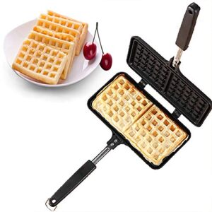 baffect non-stick waffle with 5 inches easy cleanup surfaces, portable stove top aluminum waffle maker pan perfect for family breakfast baking