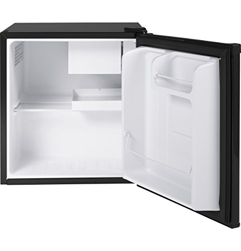 Hotpoint Mini Fridge With Freezer | 1.7 Cubic Ft. | Single-Door Design With In-Door Can Rack & Small Freezer | Small Refrigerator for the Garage, Dorm Room, or Bedroom | Energy Star Certified | Black